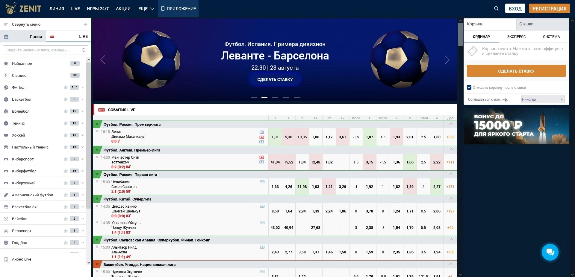 Промокоды БК Зенит